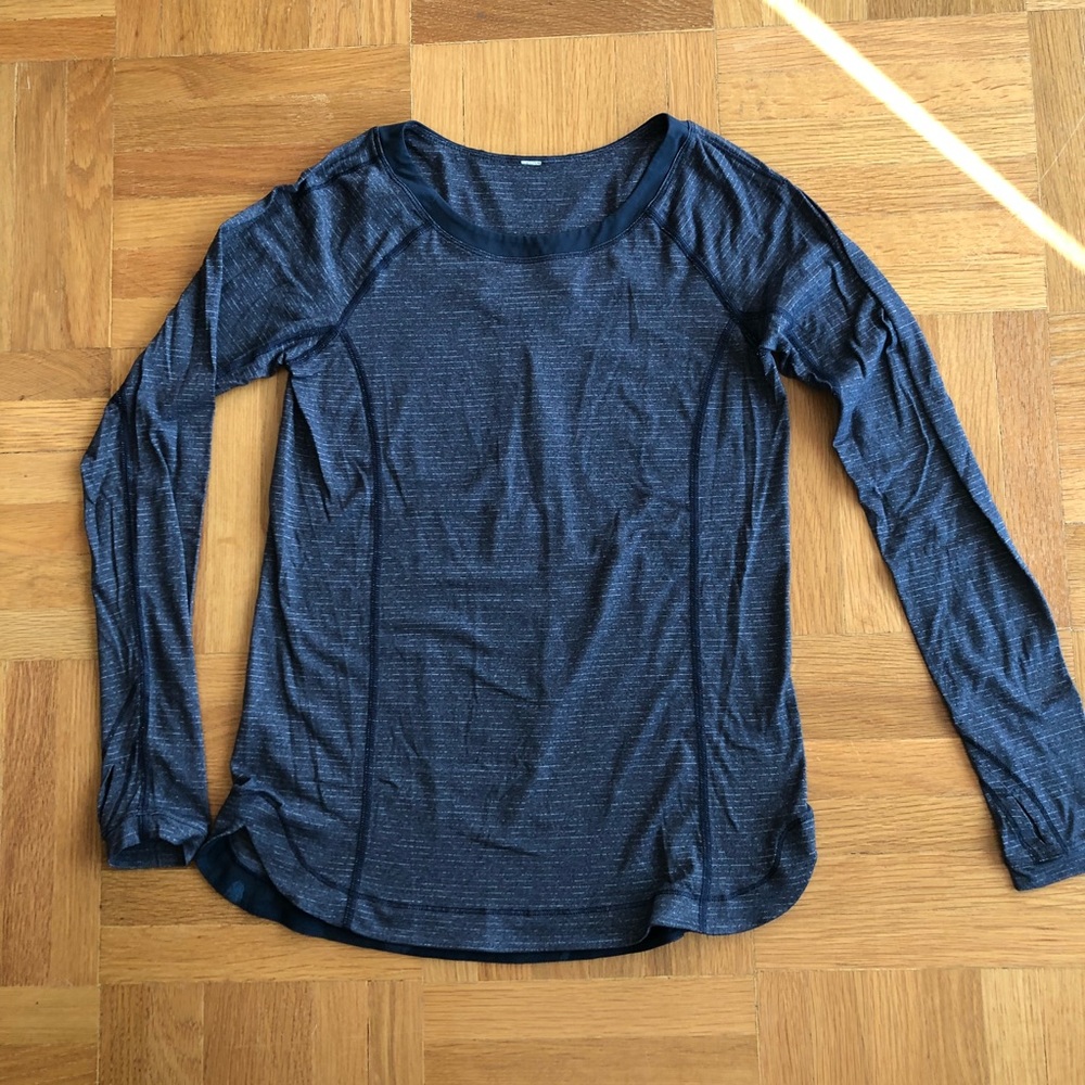 Lululemon blue long sleeved workout top